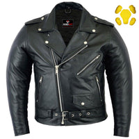 RIDERACT® Leather Motorcycle Jacket Brando Native | Biker jacket with CE Armour