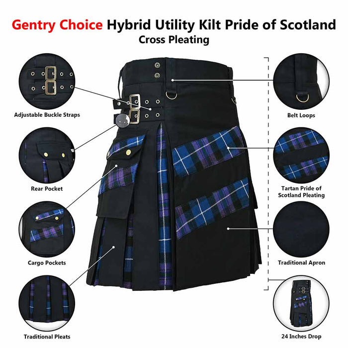 Infographics of Pride Of Scotland Tartan Hybrid Kilt