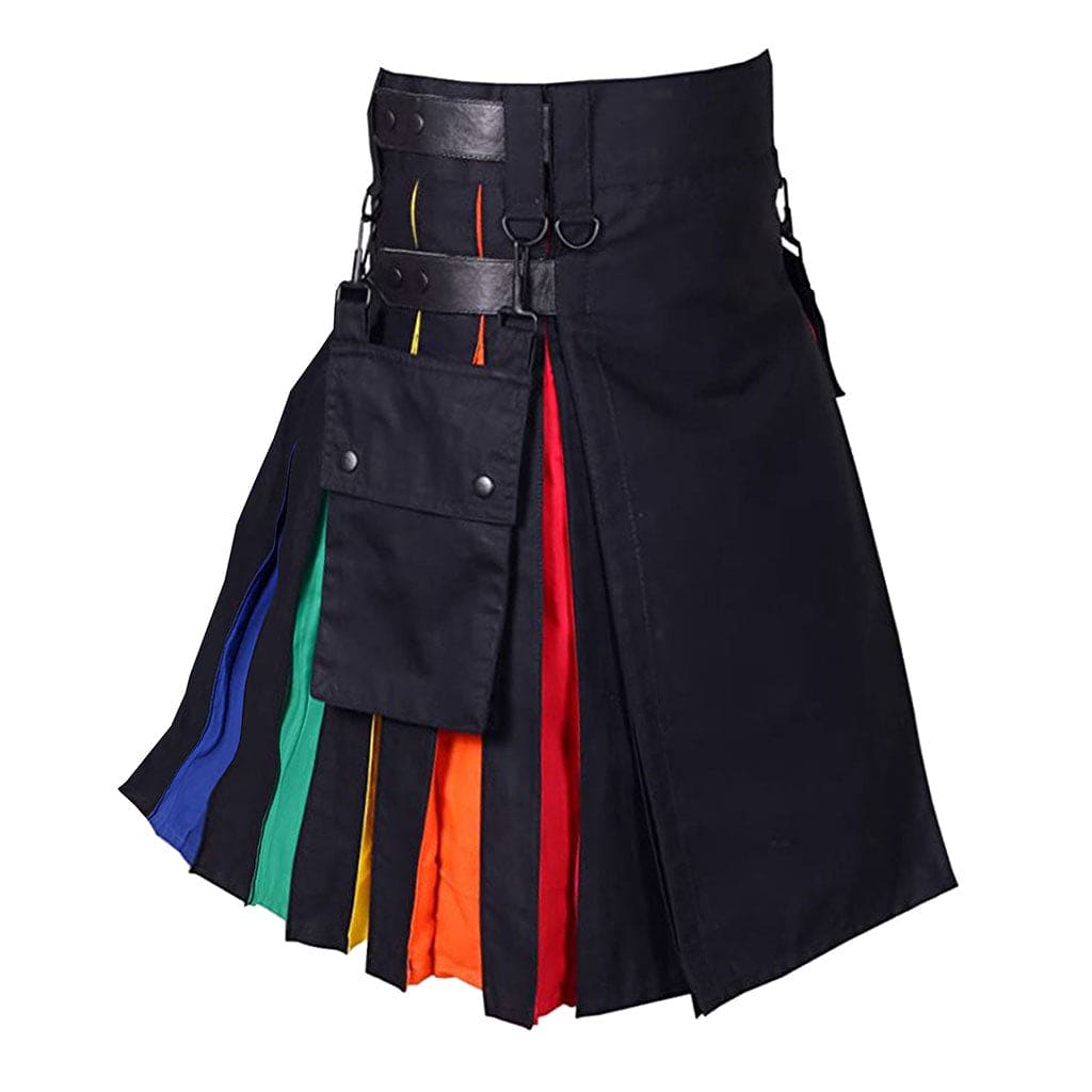 Gentry Choice Men’s Cargo Rainbow Kilt – Hybrid Utility Kilt
