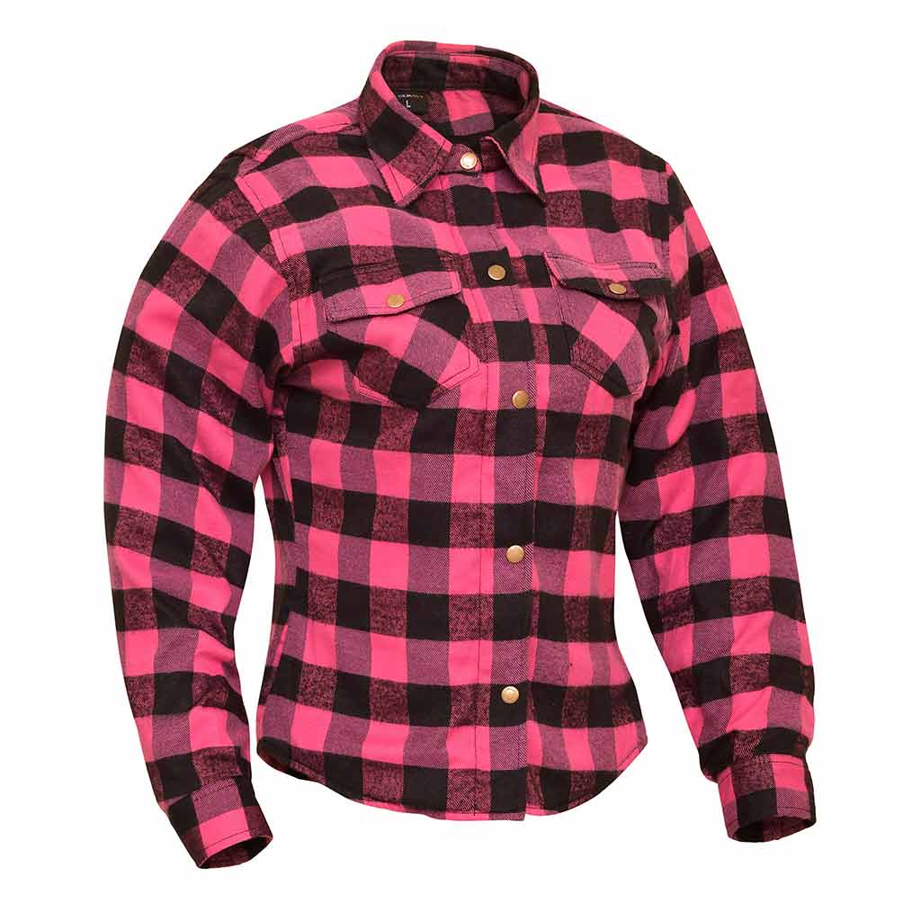 RIDERACT® Womens Motorcycle Shirt - Road Series ( Pink & Black )