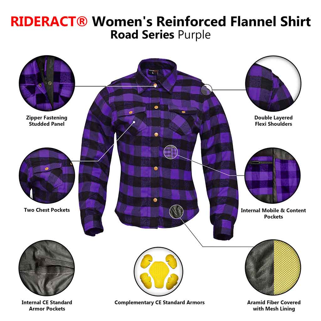 RIDERACT® women kevlar shirt infography