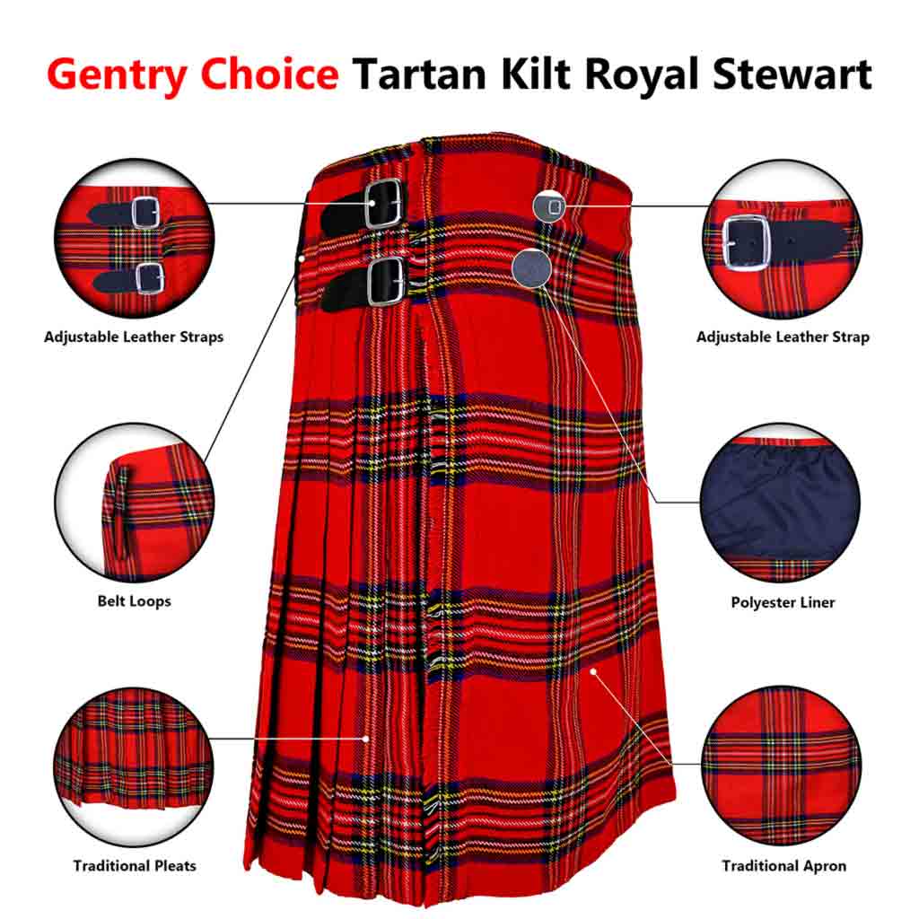 Tartan Kilt Royal Stewart 8 Yards