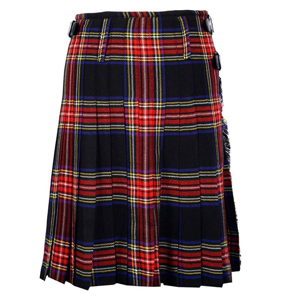 Tartan Pattern kilt Black Stewart