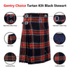 Image of Gentry Choice Black Stewart Tartan kilt infographics