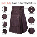 Infographics of utility kilt brown