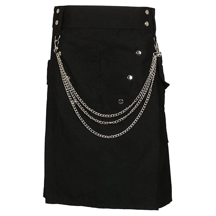 Stylish cargo kilt black