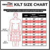 Image of Gentry Choice Kilt size chart for men