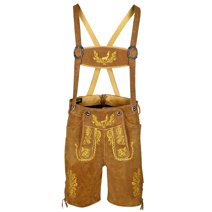 Men lederhosen with suspenders closure