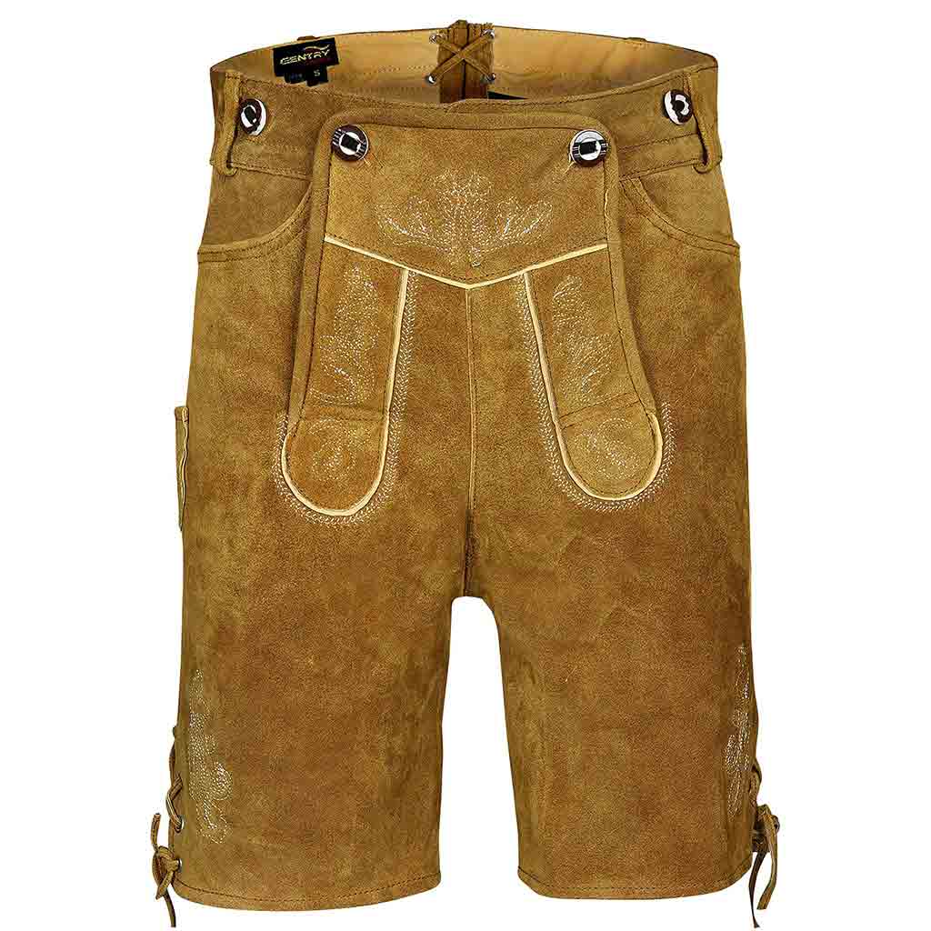 Mens Oktoberfest Outfit | Suede Lederhosen Costume Tillich Golden Brown