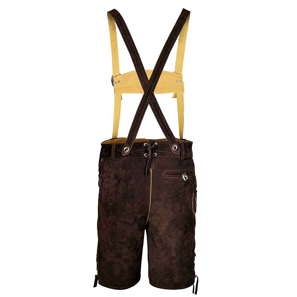 Men's Suede Bavarian Lederhosen Oscar Chocolate Brown