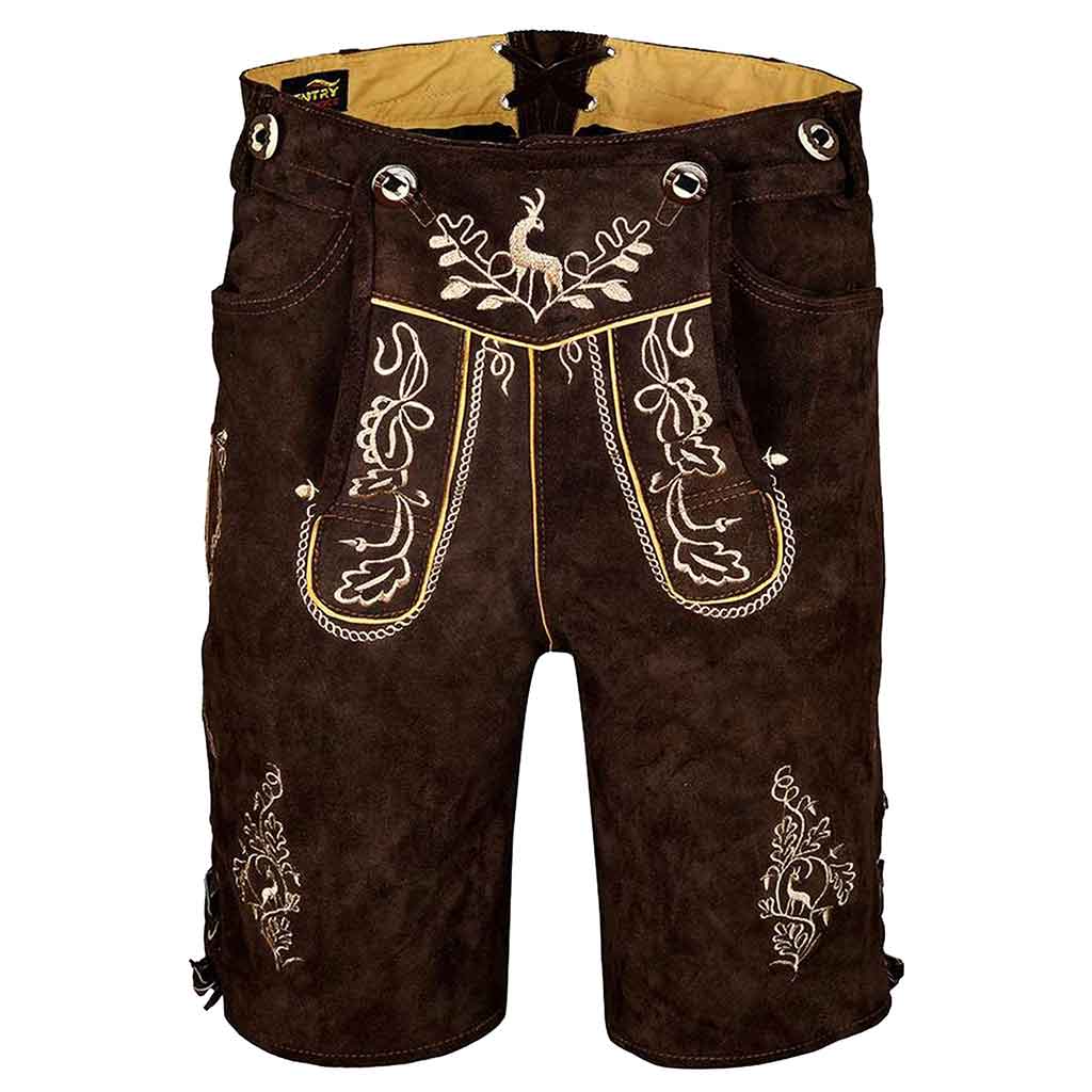 Mens Oktoberfest Costume Bavarian Lederhosen 'Otto' Dark