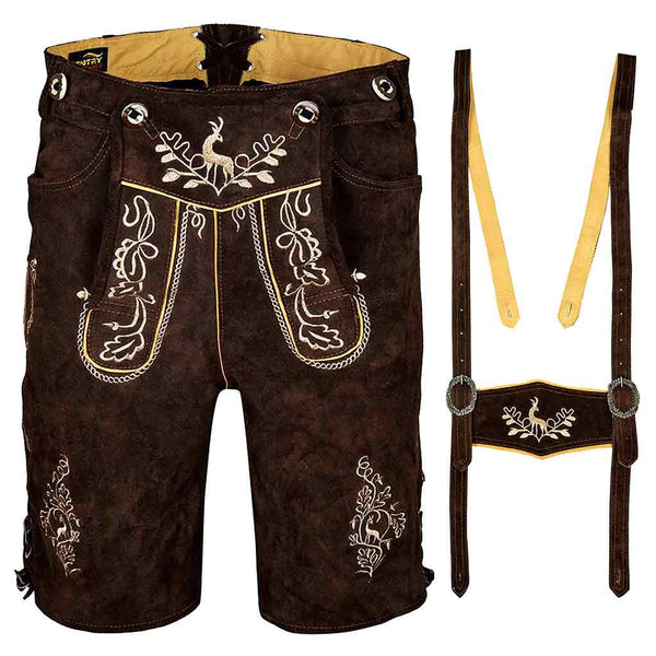 dressforfun, Pantaloni Donna Corti tirolesi con Bretelle Fini e