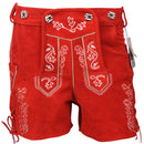 Womens Red Suede Leather Lederhosen Oktoberfest outfit