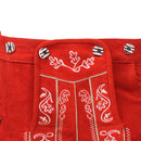Womens Red Suede Leather Lederhosen Oktoberfest outfit