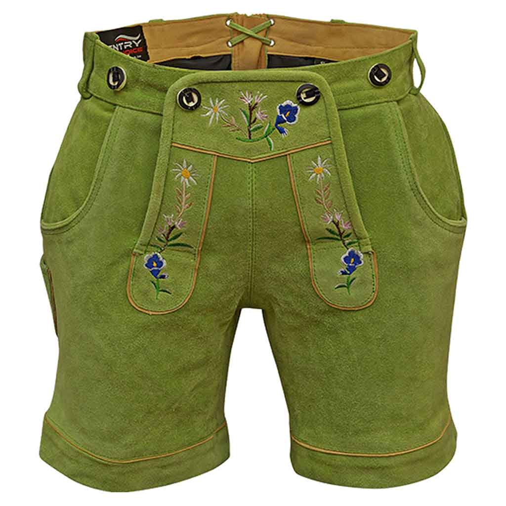 Oktoberfest outfit Women's Suede Lederhosen Green