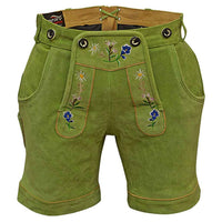 Authentic Oktoberfest outfit Women's Suede Leather Lederhosen Green