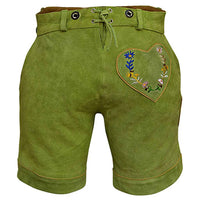Authentic Oktoberfest outfit Women's Suede Leather Lederhosen Green