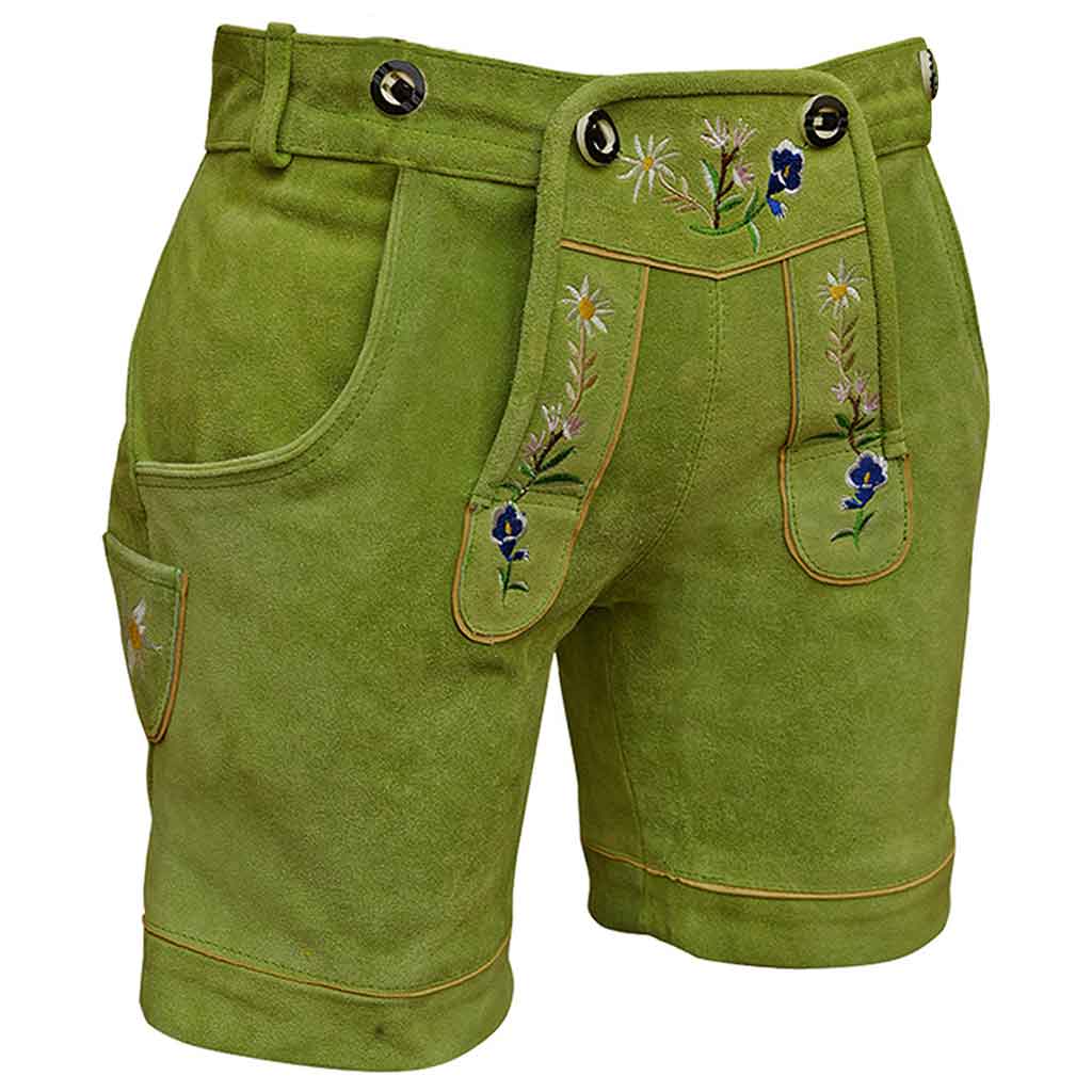 Oktoberfest outfit Women's Suede Lederhosen Green