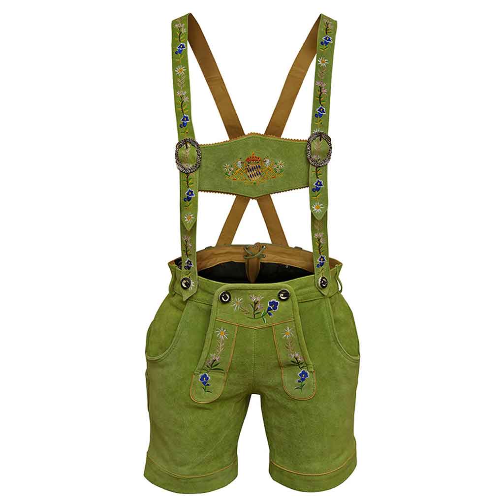 Oktoberfest outfit Women's Suede Lederhosen Green