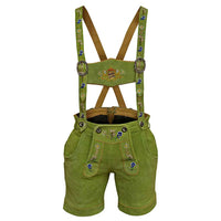 Authentic Oktoberfest outfit Women's Suede Leather Lederhosen Green
