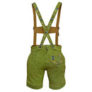 women lederhosen green back pose