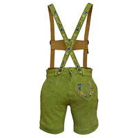 women lederhosen green back pose