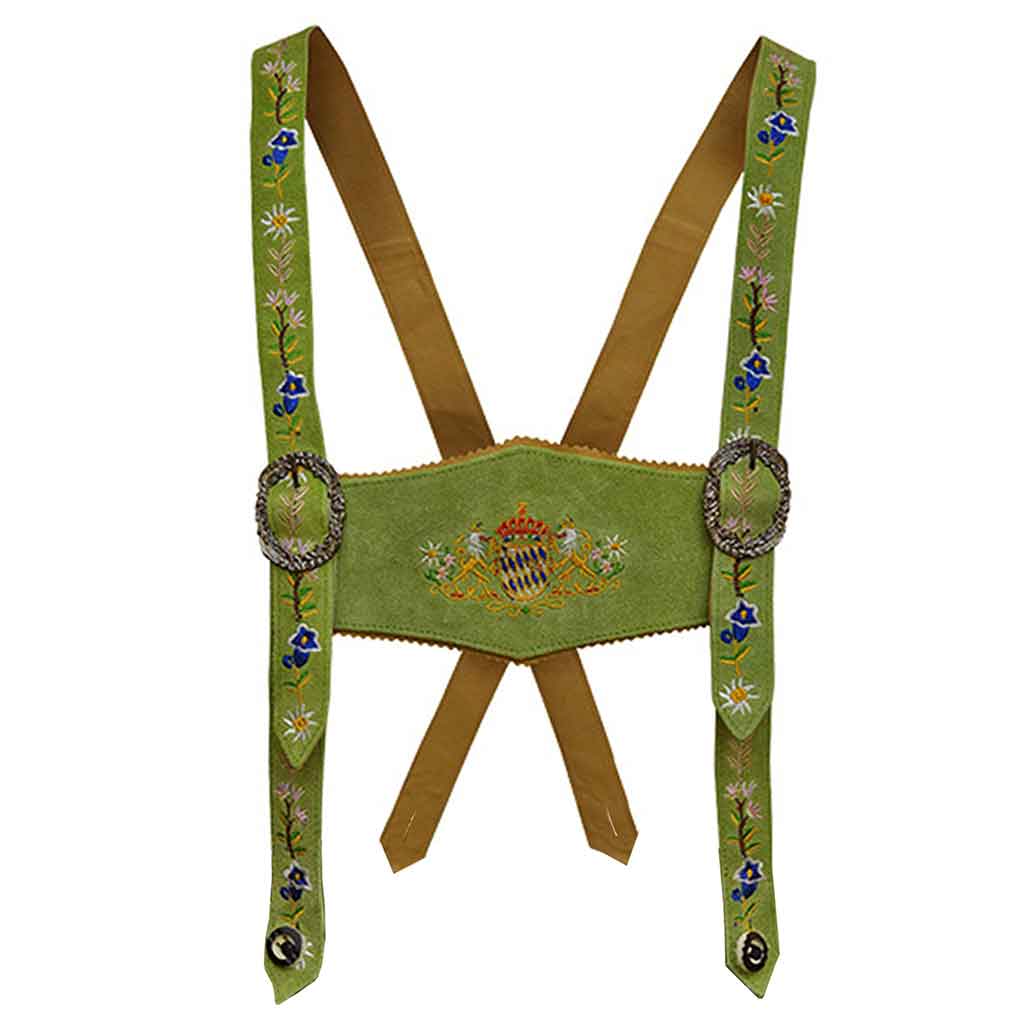Authentic Oktoberfest outfit Women's Suede Leather Lederhosen Green