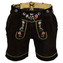 Womens Suede Laether Lederhosen Oktoberfest Outfit Black