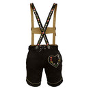 Womens Suede Laether Lederhosen Oktoberfest Outfit Black