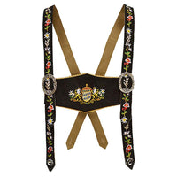 Womens Suede Laether Lederhosen Oktoberfest Outfit Black