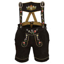 Womens Suede Laether Lederhosen Oktoberfest Outfit Black