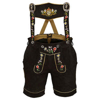 Womens Suede Laether Lederhosen Oktoberfest Outfit Black