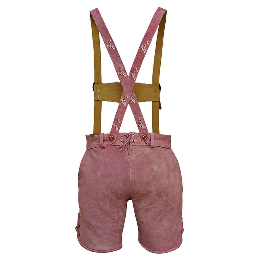 Oktoberfest outfit Women Suede Lederhosen Rose Pink