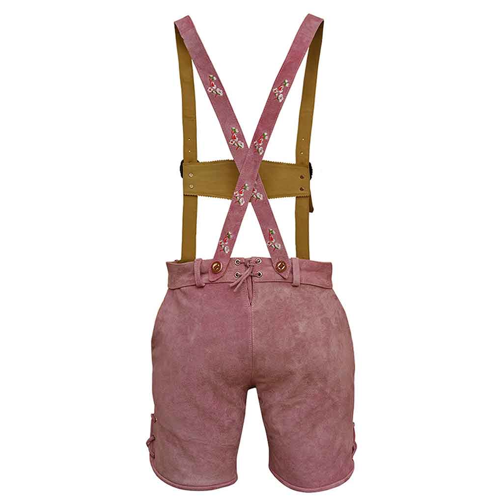 Womens Oktoberfest Outfit Lederhosen Suede Leather Oktoberfest Dress Rose Pink