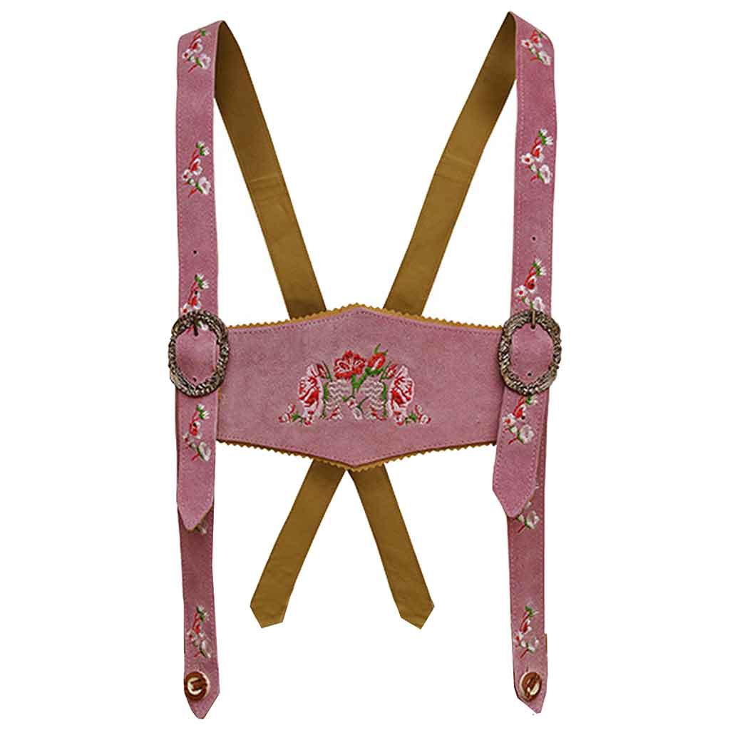 Womens Oktoberfest Outfit Lederhosen Suede Leather Oktoberfest Dress Rose Pink
