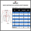 Image of RIDERACT® Leather Motorcycle Jacket Brando Native Size Chart