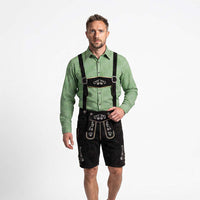 Men wearing German Oktoberfest Shirt Green Checked Bavarian Shirt