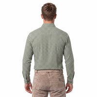 Men’s German Oktoberfest Shirt Green Checked Bavarian Shirt back view