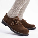 Close view of Men's Suede Leather Oktoberfest Shoes Dark Brown