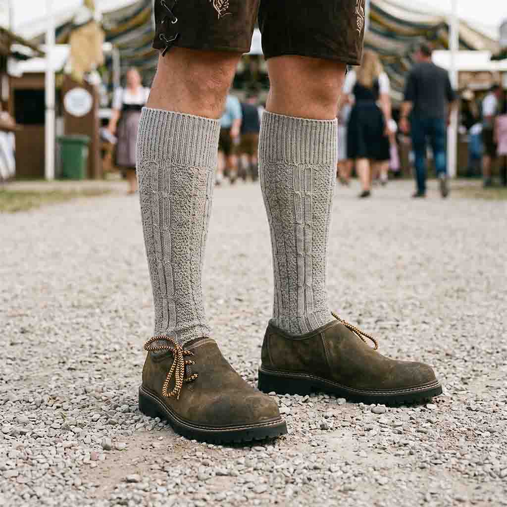 Authentic Suede Leather Lederhosen Shoes Antiqued Brown
