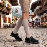 Mens German Shoes Suede Leather Black lederhosen footwear
