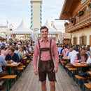 Mens Oktoberfest Outfit Suede leather Bavarian Lederhosen 'Oskar' Chocolate Brown