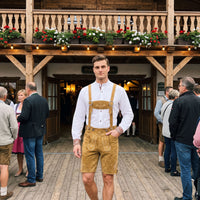 Mens Oktoberfest Outfit Suede leather Lederhosen Costume 'Tillich' Golden Brown