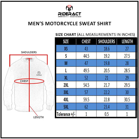 RIDERACT® Motorcycle Sweat Shirt Reinforced with Aramid Fiber