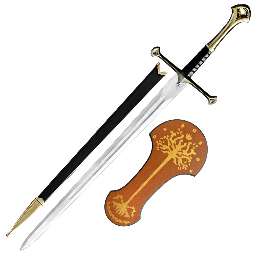 Handmade Anduril Narsil Sword with Scabbard & Wall Mount