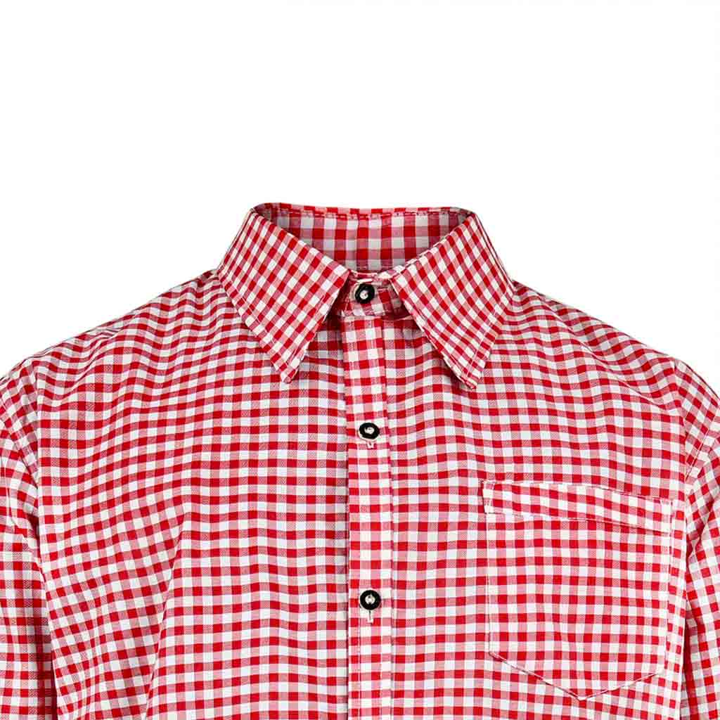 Oktoberfest Shirt Authentic German Shirt front Collar Close-up
