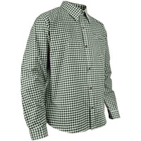 German Oktoberfest Shirt Green Checked Bavarian Shirt front side view