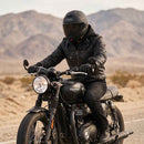 RIDERACT® Leather Motorcycle Jacket with Hood 
