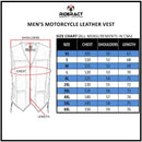 RIDERACT® leather vest size chart