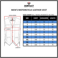RIDERACT® leather vest size chart